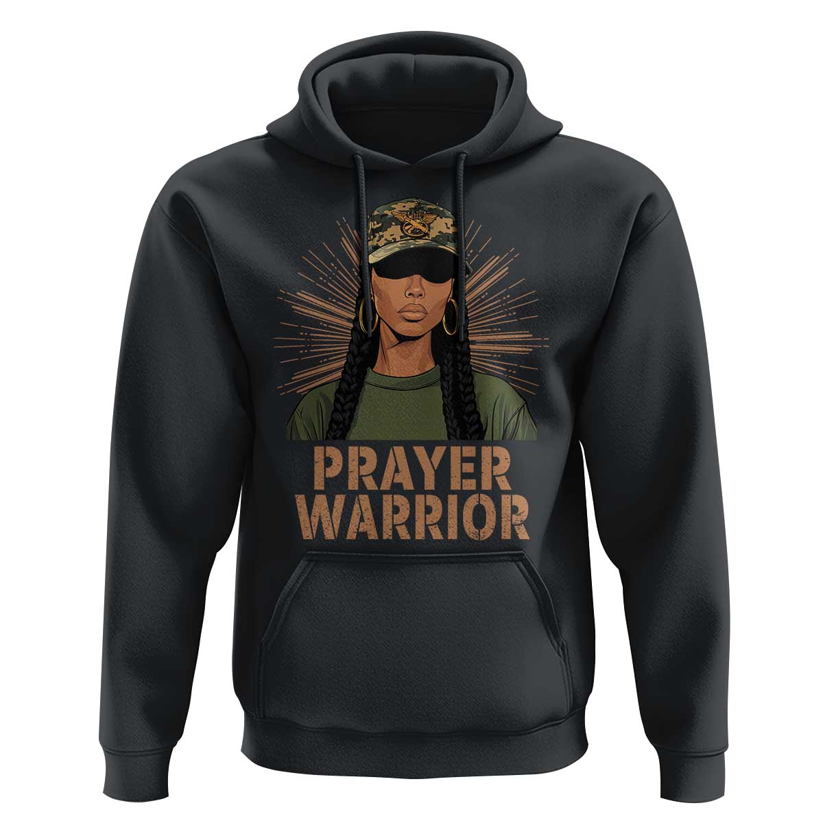 Black Prayer Warrior Hoodie Jesus God Christian Camo Girl