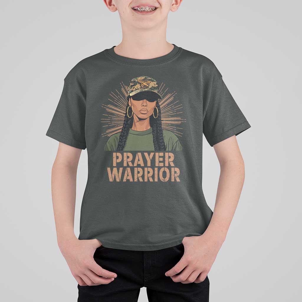 Black Prayer Warrior T Shirt For Kid Jesus God Christian Camo Girl
