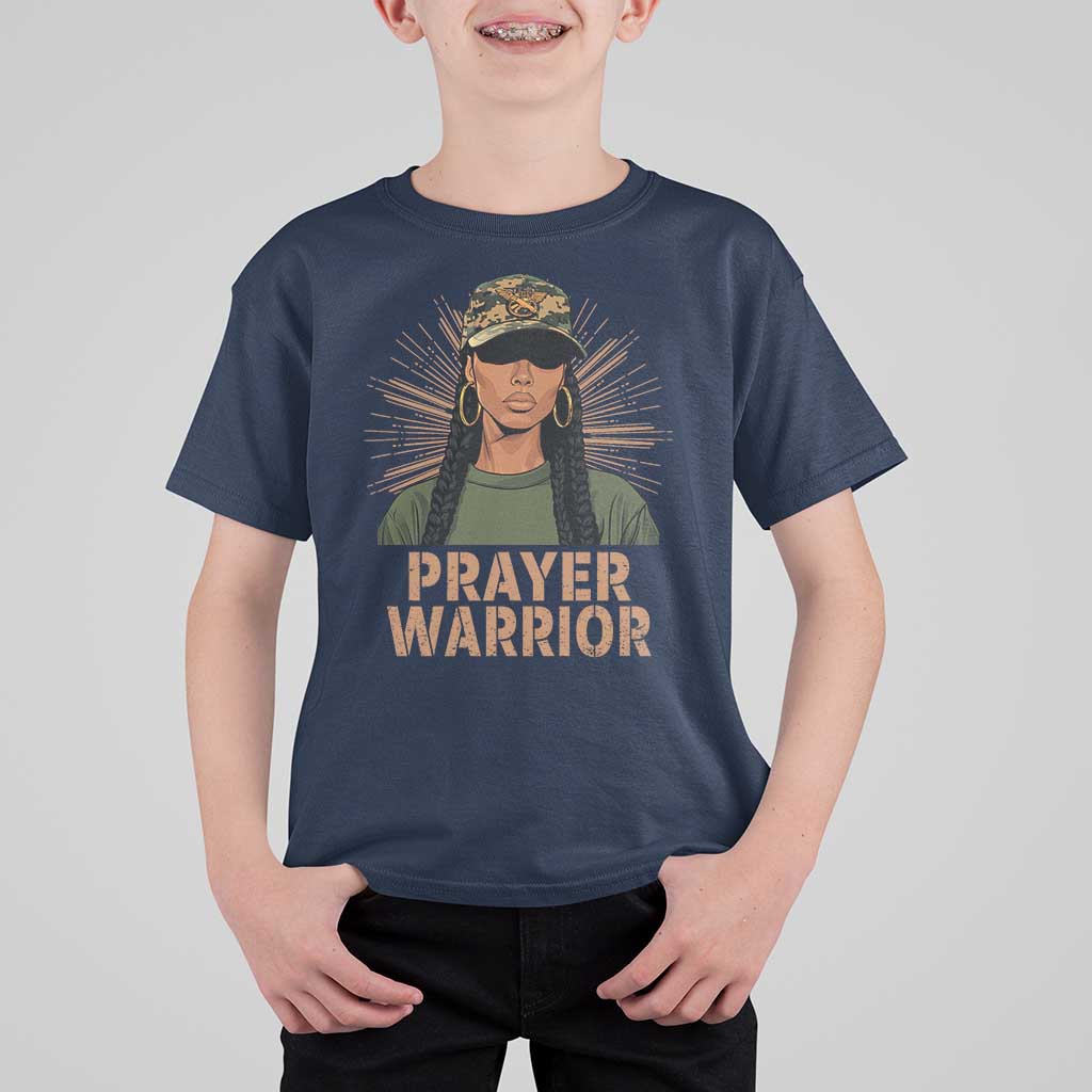 Black Prayer Warrior T Shirt For Kid Jesus God Christian Camo Girl