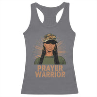 Black Prayer Warrior Racerback Tank Top Jesus God Christian Camo Girl