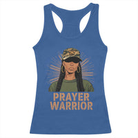 Black Prayer Warrior Racerback Tank Top Jesus God Christian Camo Girl