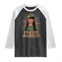 Black Prayer Warrior Raglan Shirt Jesus God Christian Camo Girl