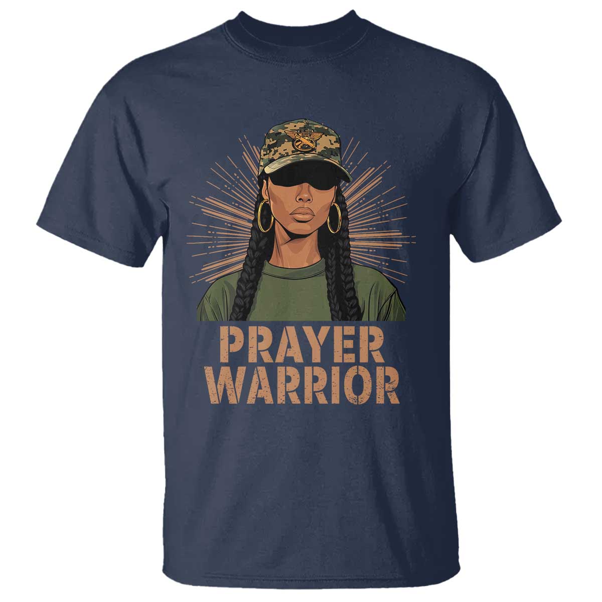 Black Prayer Warrior T Shirt Jesus God Christian Camo Girl