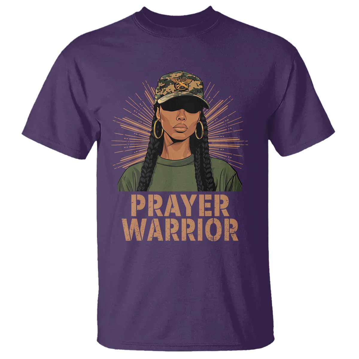 Black Prayer Warrior T Shirt Jesus God Christian Camo Girl