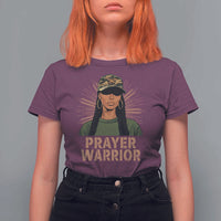 Black Prayer Warrior T Shirt For Women Jesus God Christian Camo Girl