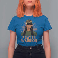 Black Prayer Warrior T Shirt For Women Jesus God Christian Camo Girl