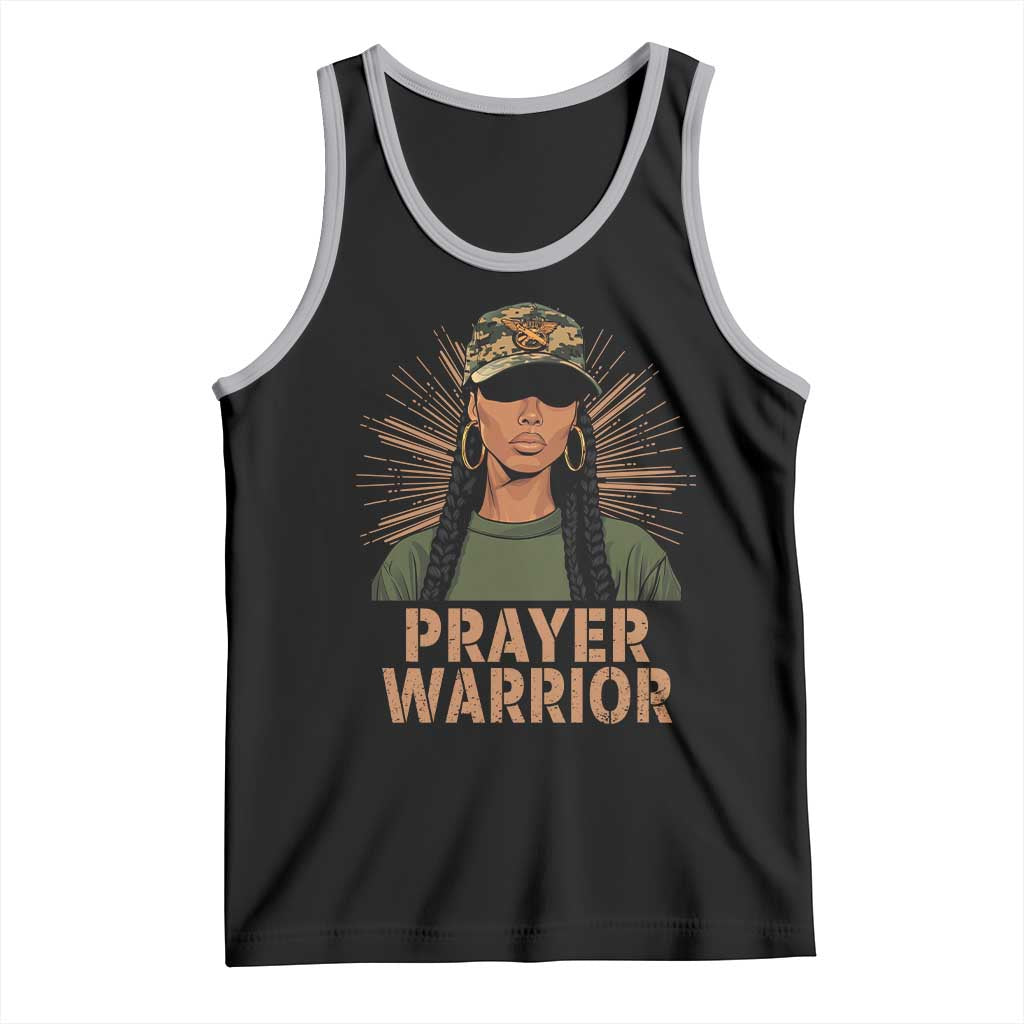 Black Prayer Warrior Tank Top Jesus God Christian Camo Girl