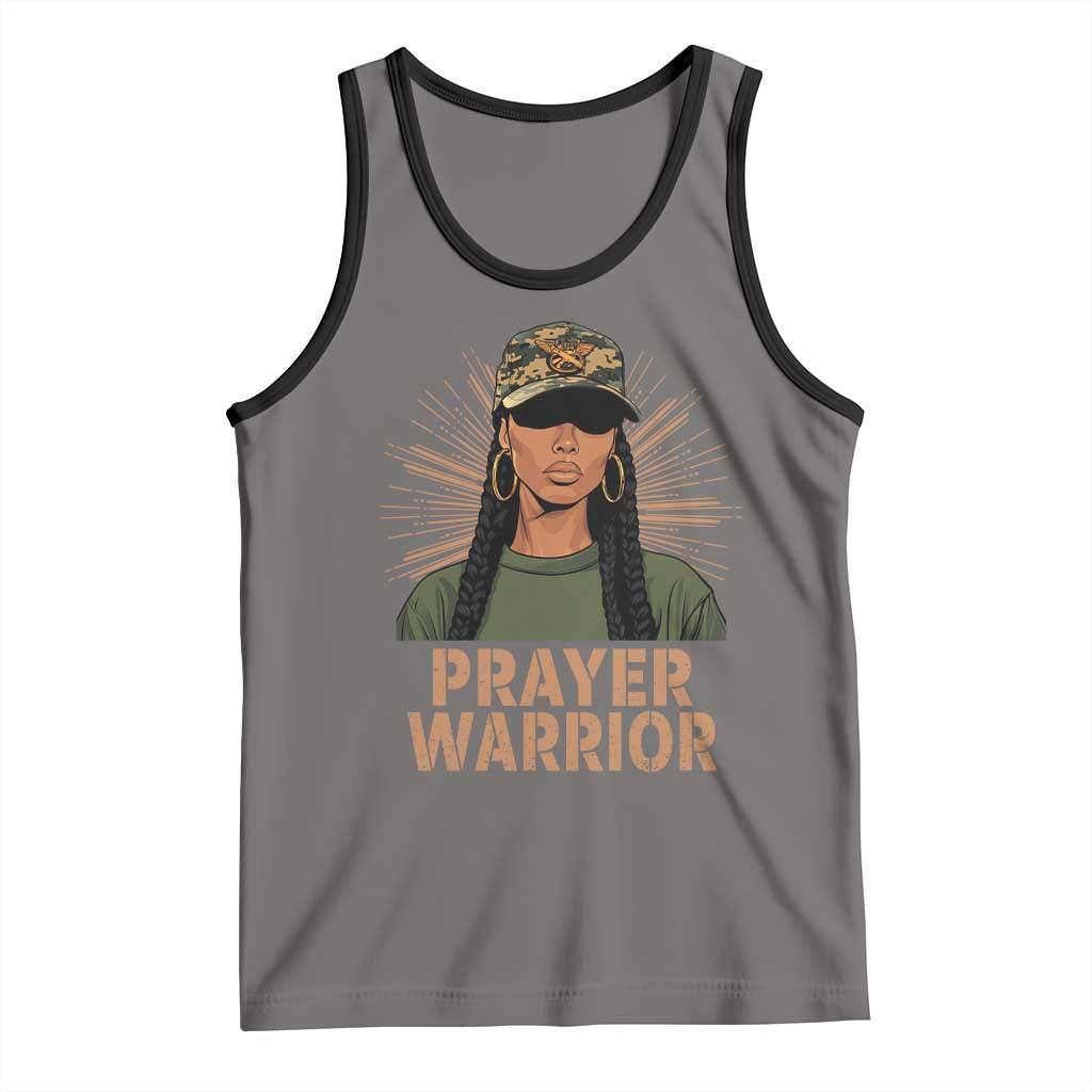 Black Prayer Warrior Tank Top Jesus God Christian Camo Girl