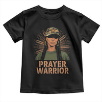 Black Prayer Warrior Toddler T Shirt Jesus God Christian Camo Girl