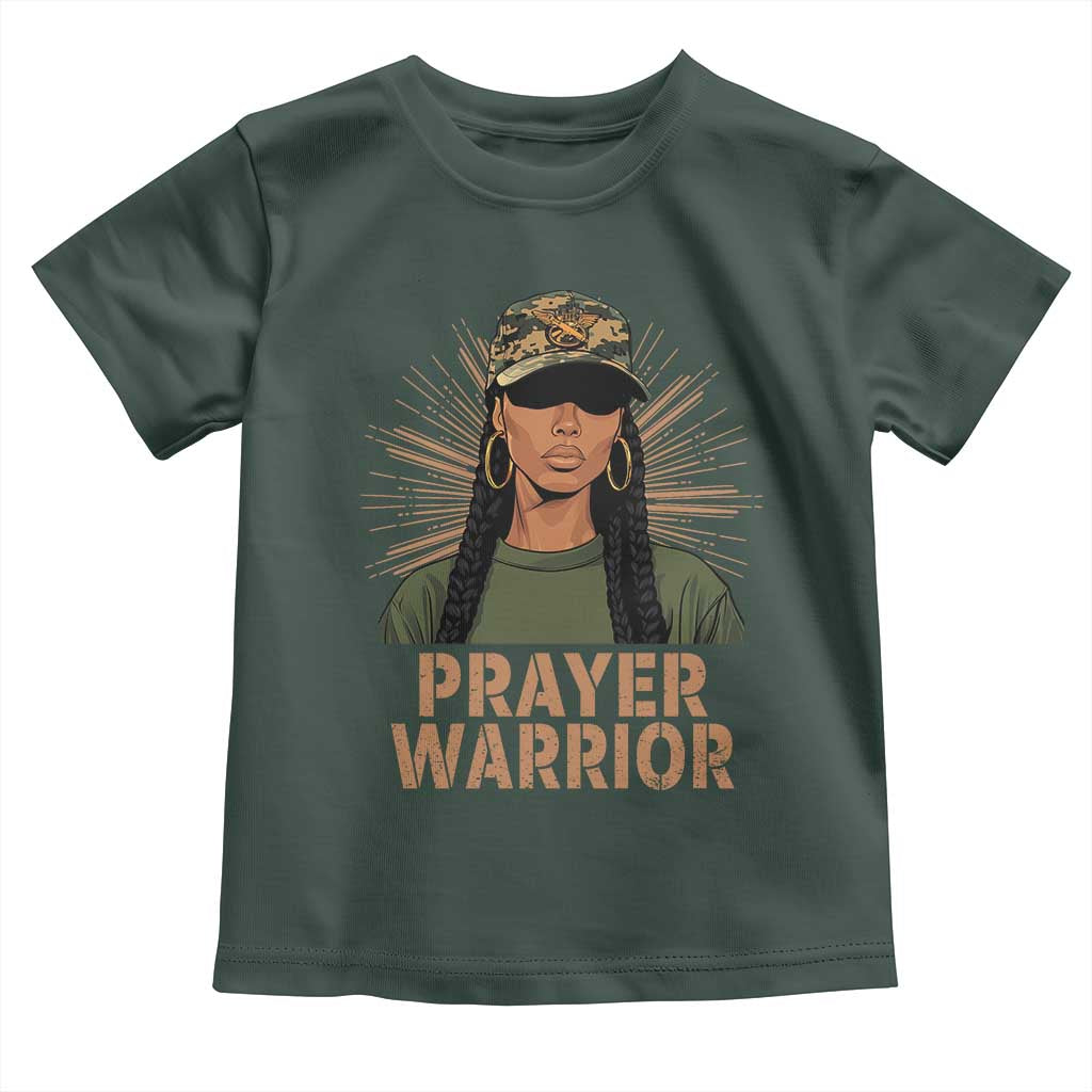 Black Prayer Warrior Toddler T Shirt Jesus God Christian Camo Girl