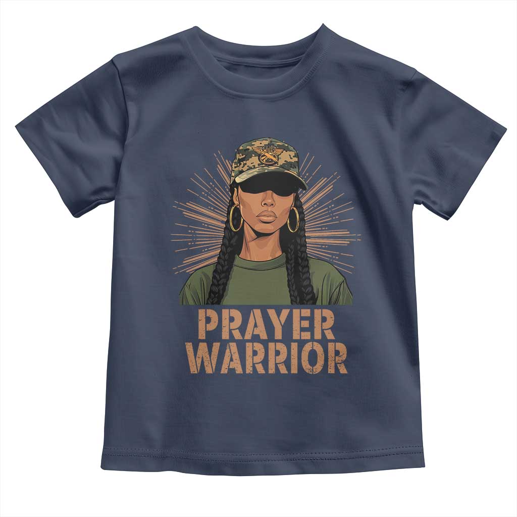 Black Prayer Warrior Toddler T Shirt Jesus God Christian Camo Girl