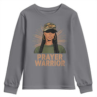 Black Prayer Warrior Youth Sweatshirt Jesus God Christian Camo Girl