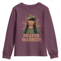 Black Prayer Warrior Youth Sweatshirt Jesus God Christian Camo Girl