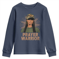 Black Prayer Warrior Youth Sweatshirt Jesus God Christian Camo Girl