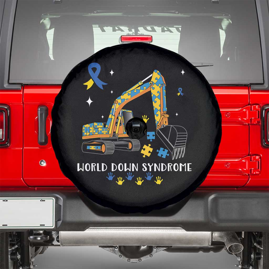 World Down Syndrome Awareness Day Bulldozer Spare Tire Cover