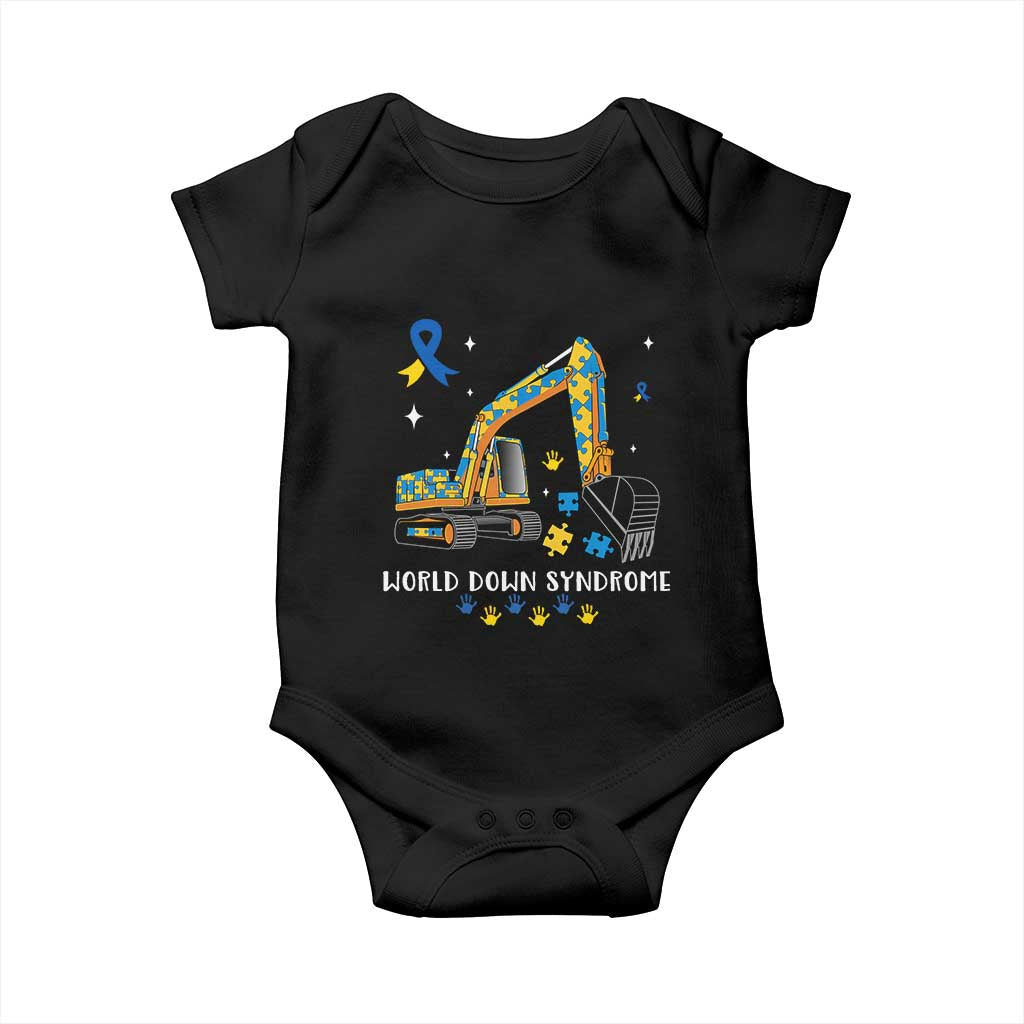 World Down Syndrome Awareness Day Bulldozer Baby Onesie
