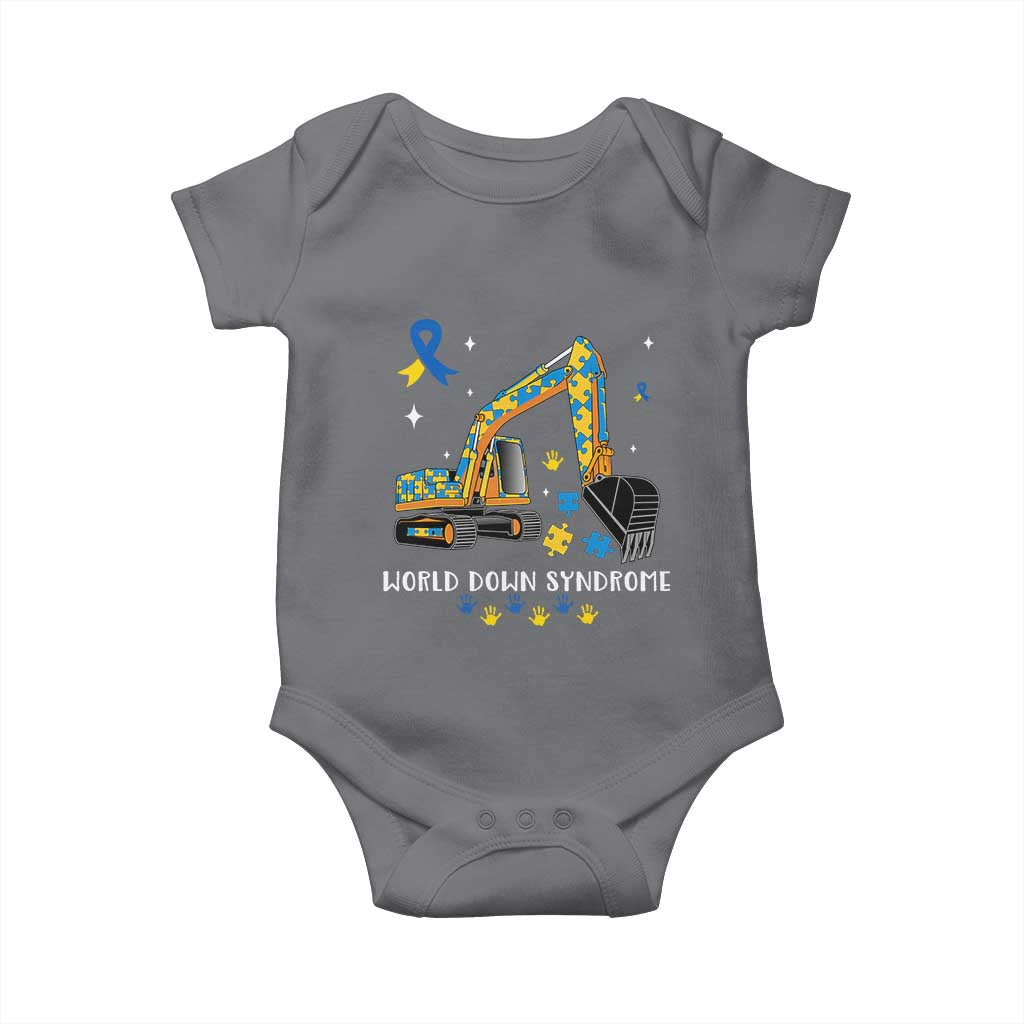World Down Syndrome Awareness Day Bulldozer Baby Onesie