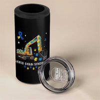 World Down Syndrome Awareness Day Bulldozer 4 in 1 Can Cooler Tumbler