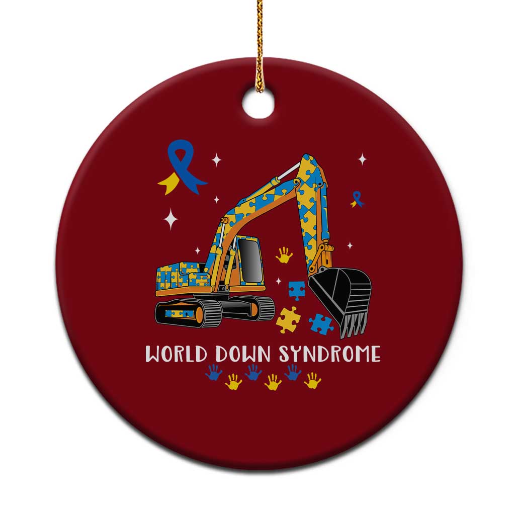 World Down Syndrome Awareness Day Bulldozer Ceramic Ornament - Wonder Print Shop