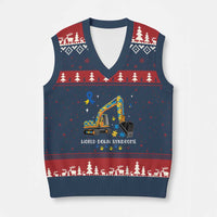 World Down Syndrome Awareness Day Bulldozer V-Neck Knit Sweater Vest - Wonder Print Shop