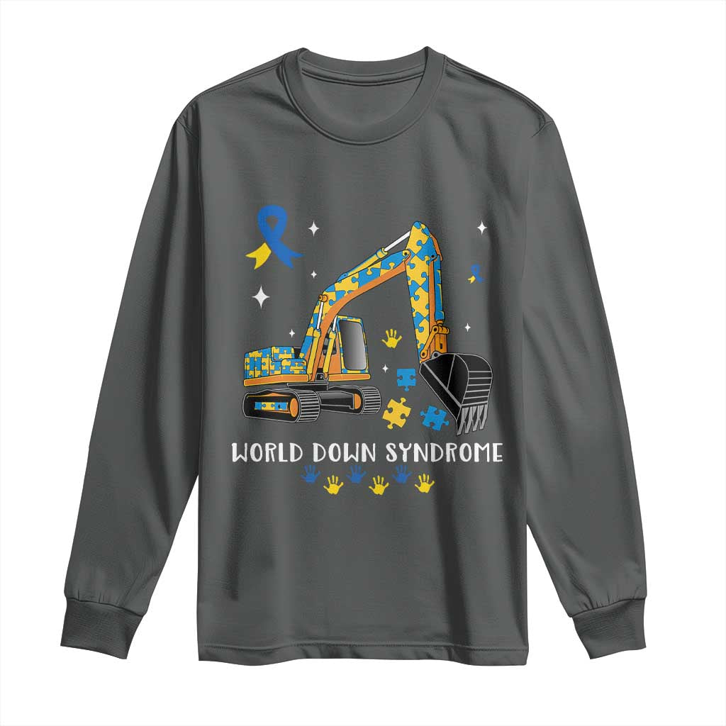 World Down Syndrome Awareness Day Bulldozer Long Sleeve Shirt