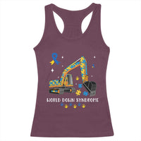 World Down Syndrome Awareness Day Bulldozer Racerback Tank Top