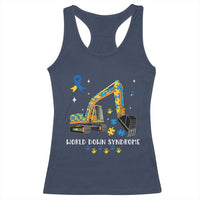 World Down Syndrome Awareness Day Bulldozer Racerback Tank Top