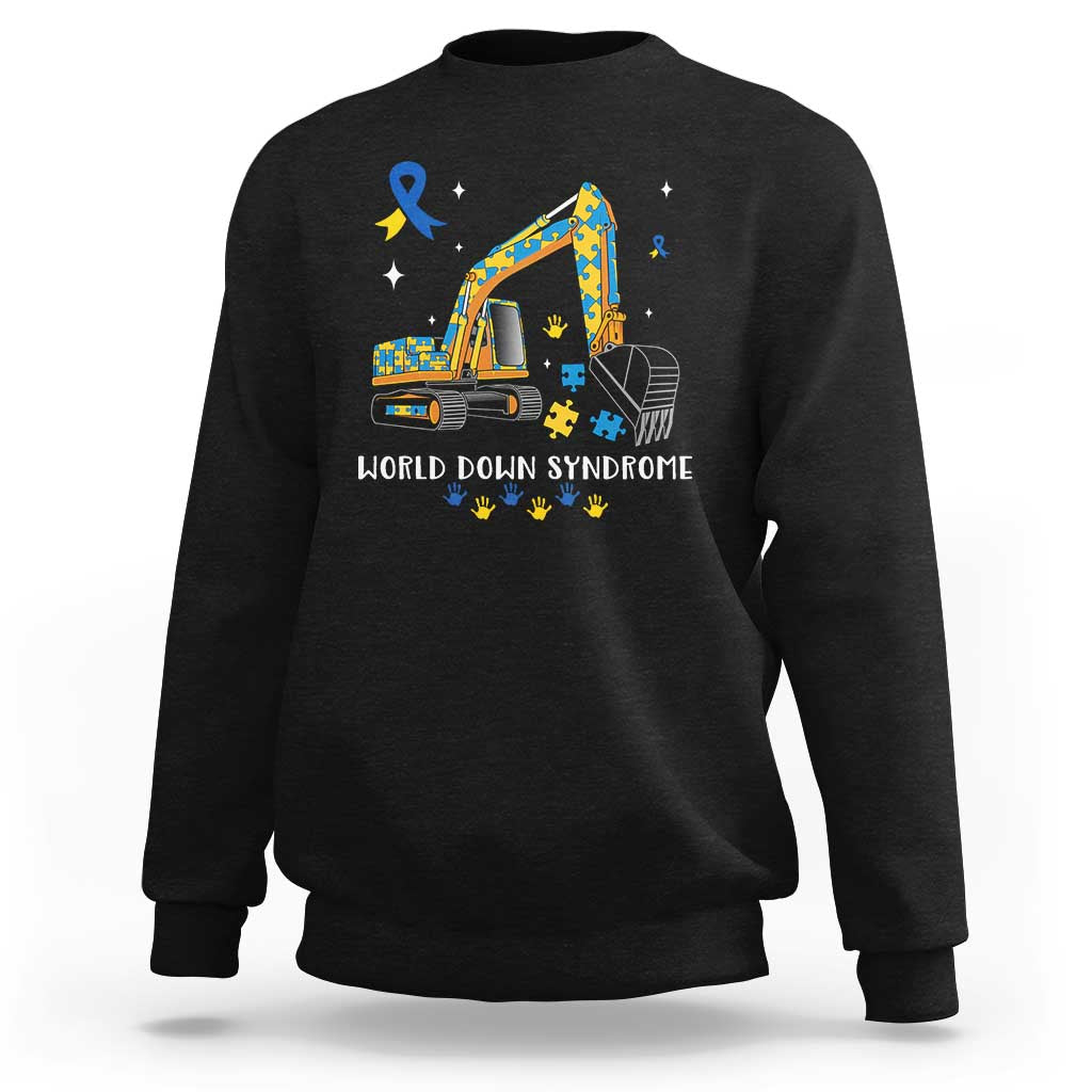 World Down Syndrome Awareness Day Bulldozer Sweatshirt