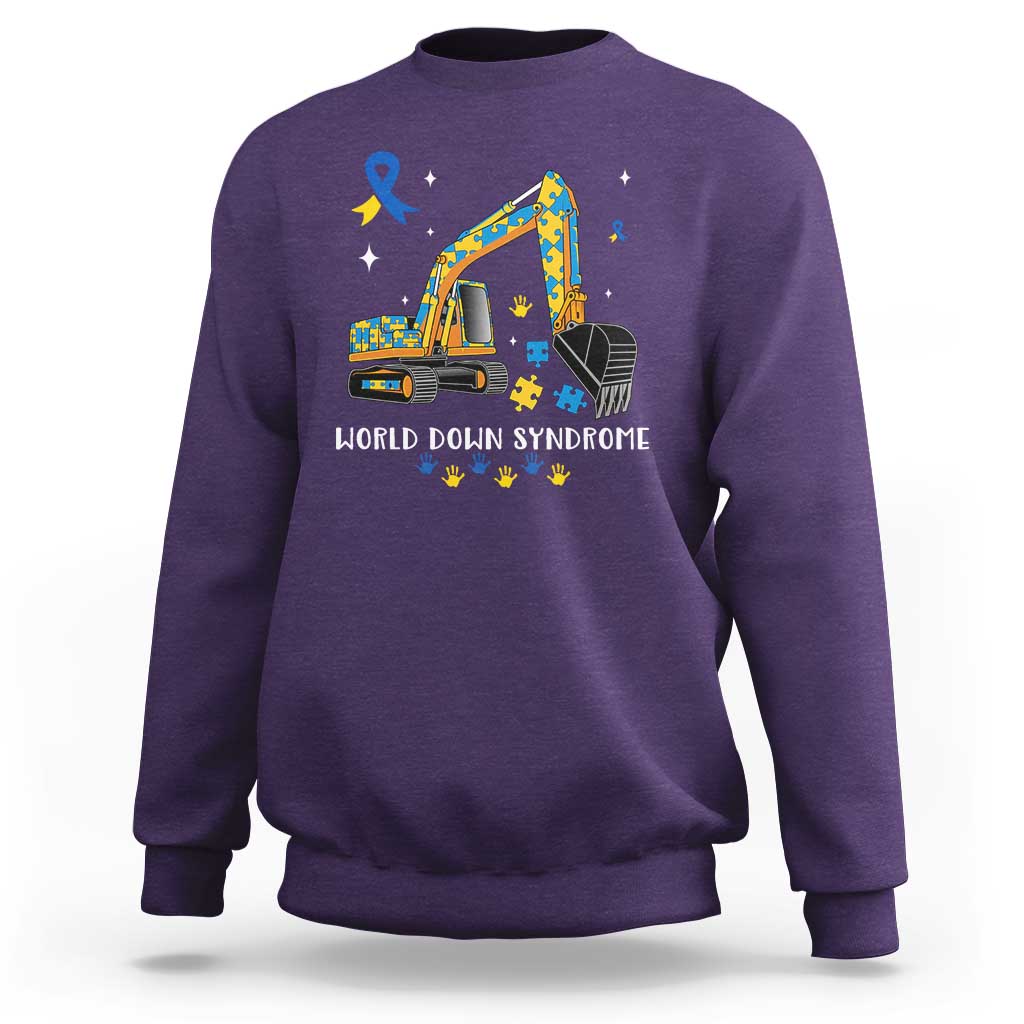 World Down Syndrome Awareness Day Bulldozer Sweatshirt