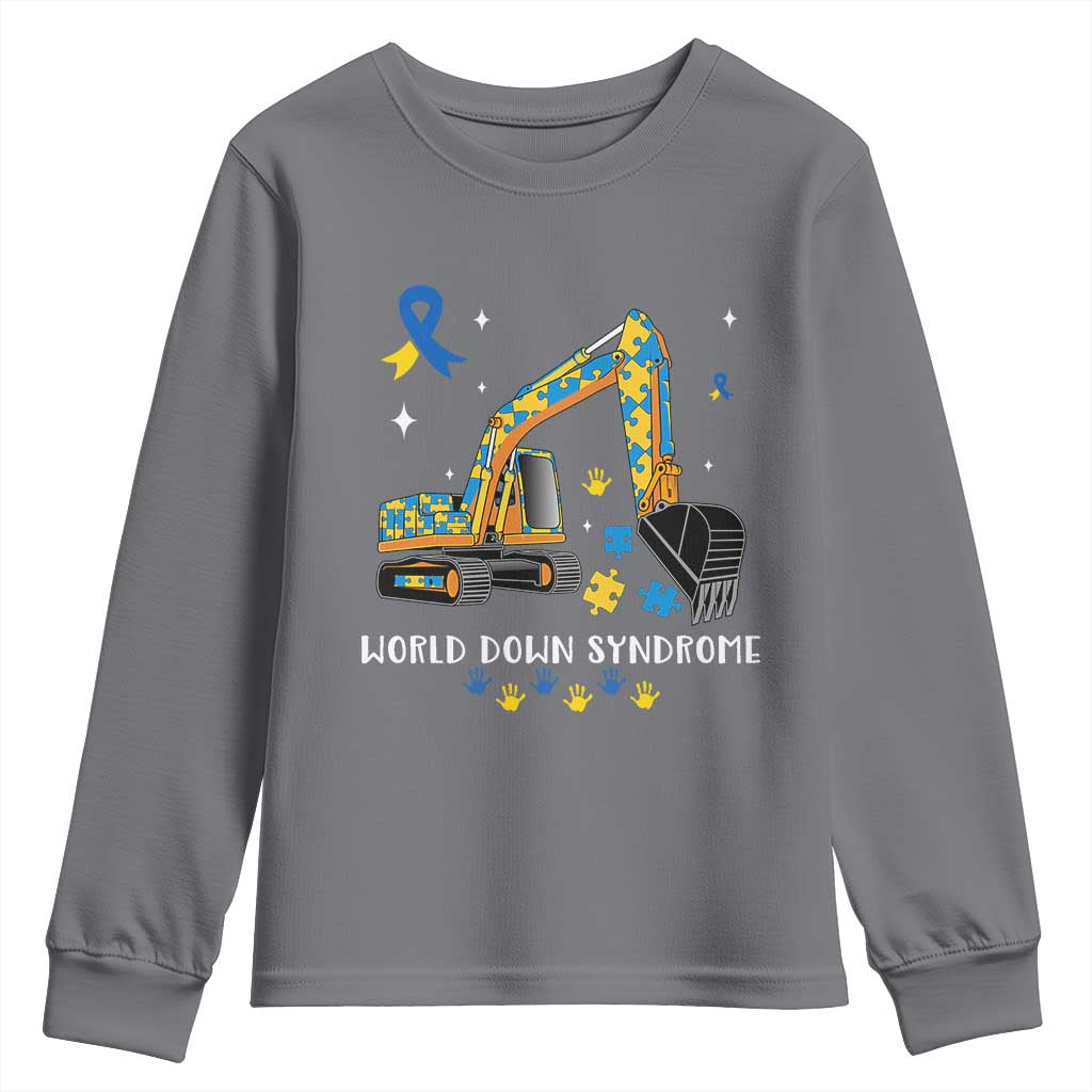 World Down Syndrome Awareness Day Bulldozer Youth Sweatshirt