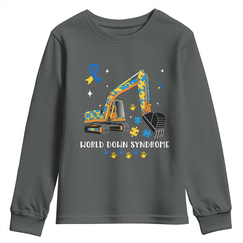 World Down Syndrome Awareness Day Bulldozer Youth Sweatshirt