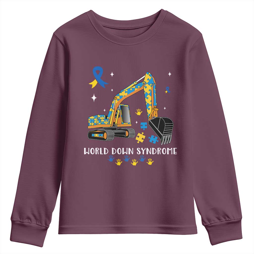 World Down Syndrome Awareness Day Bulldozer Youth Sweatshirt
