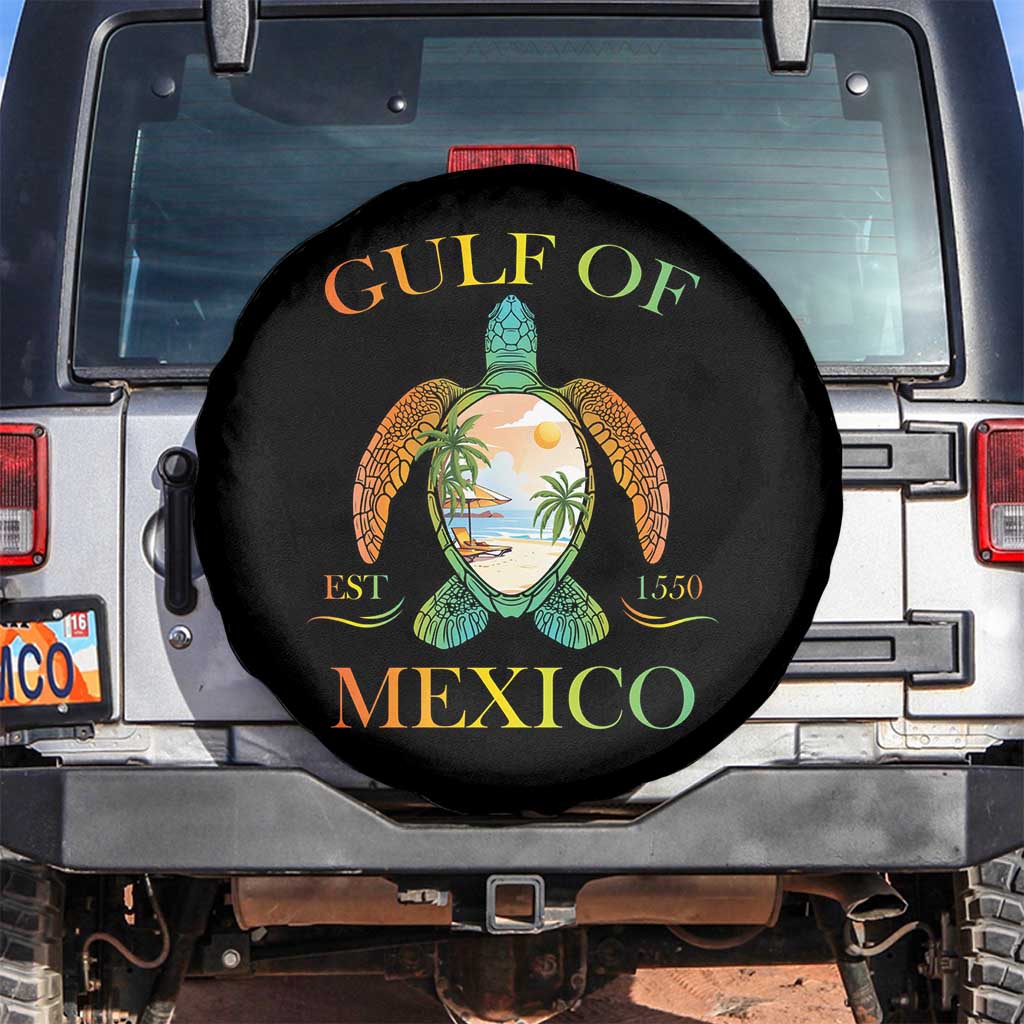Gulf Of America Est 2025 Spare Tire Cover Funny Turtle Beach Vibe