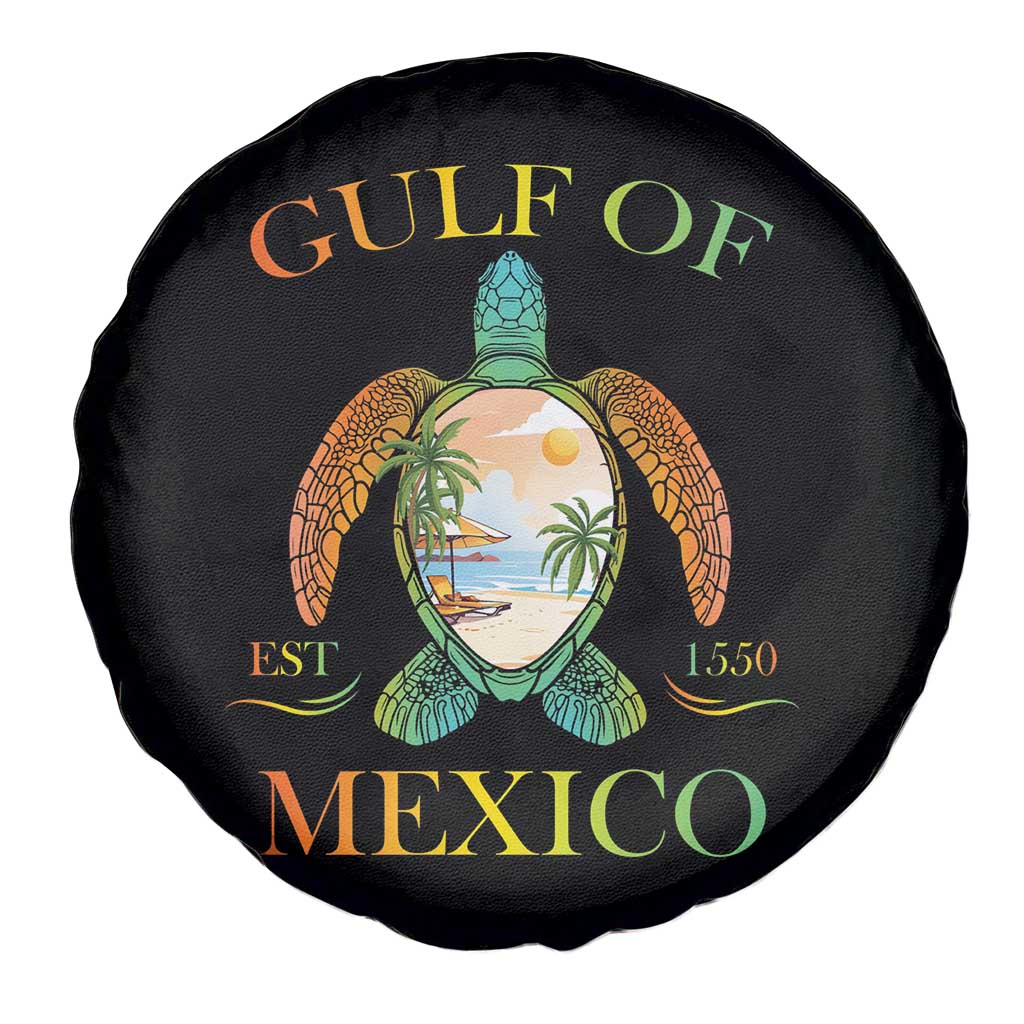 Gulf Of America Est 2025 Spare Tire Cover Funny Turtle Beach Vibe
