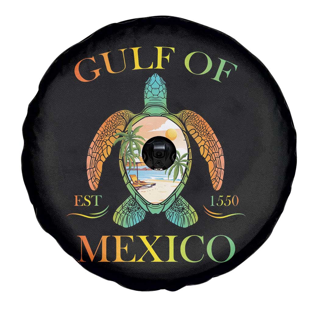 Gulf Of America Est 2025 Spare Tire Cover Funny Turtle Beach Vibe