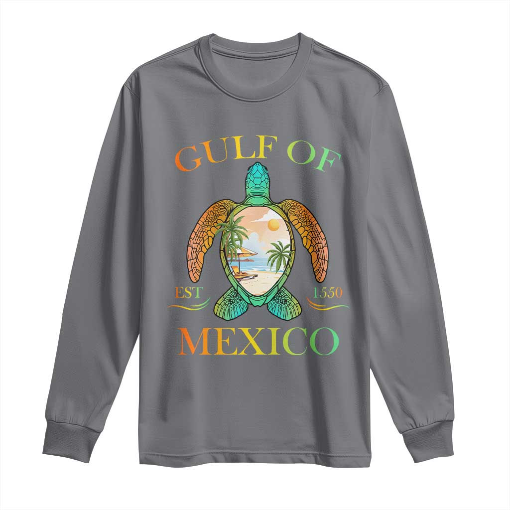 Gulf Of America Est 2025 Long Sleeve Shirt Funny Turtle Beach Vibe