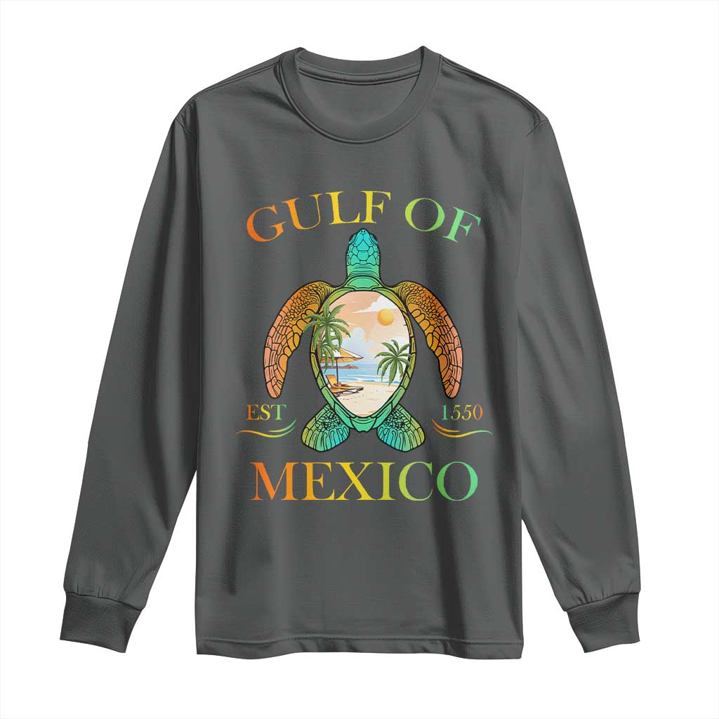 Gulf Of America Est 2025 Long Sleeve Shirt Funny Turtle Beach Vibe