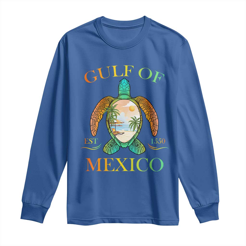 Gulf Of America Est 2025 Long Sleeve Shirt Funny Turtle Beach Vibe