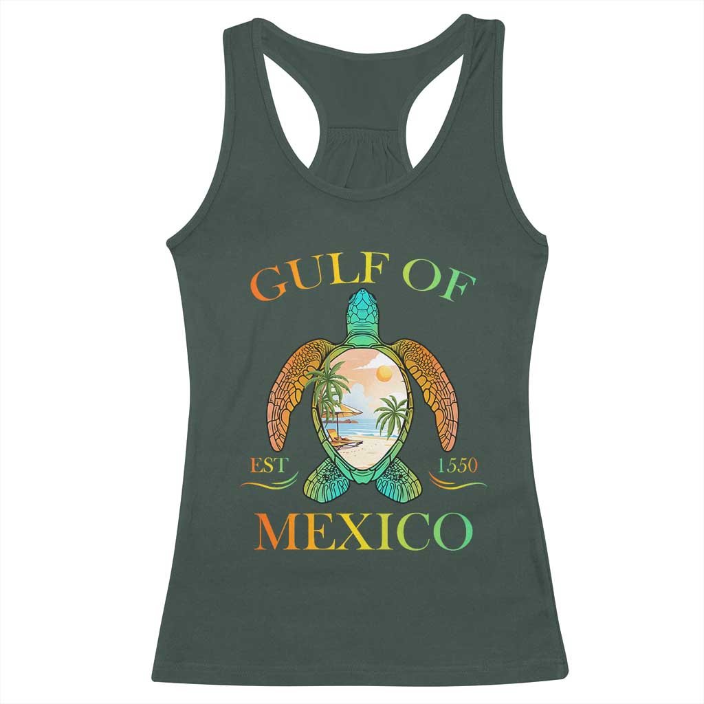 Gulf Of America Est 2025 Racerback Tank Top Funny Turtle Beach Vibe