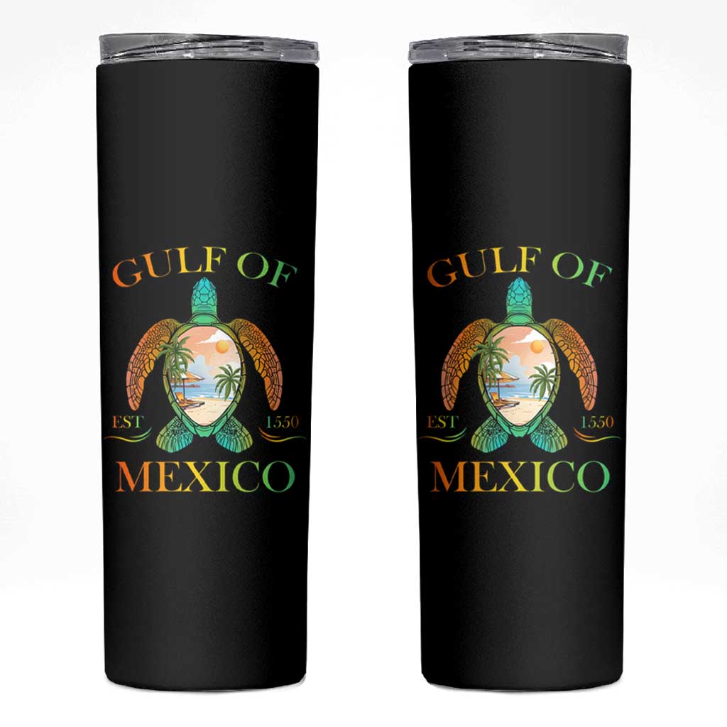 Gulf Of America Est 2025 Skinny Tumbler Funny Turtle Beach Vibe