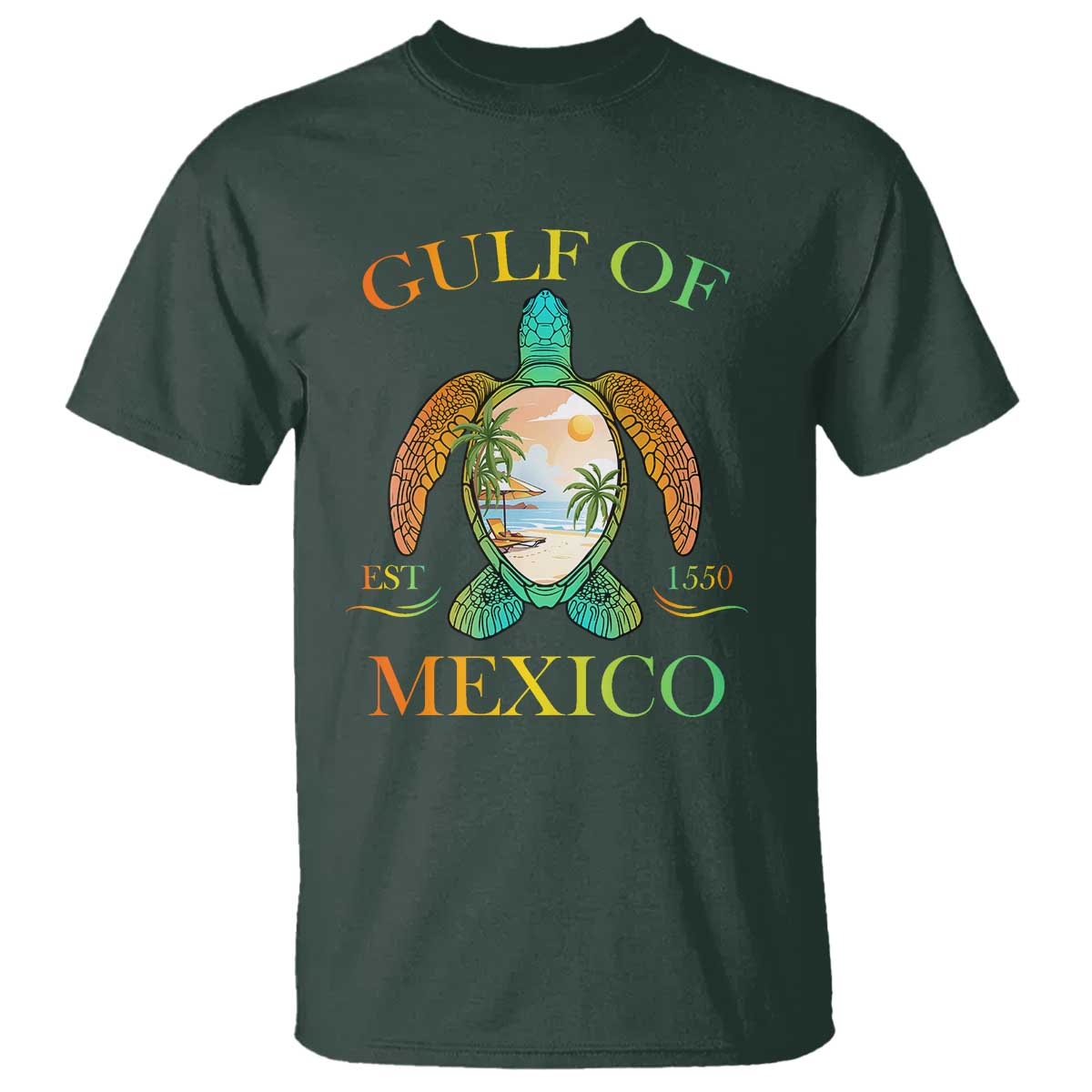 Gulf Of America Est 2025 T Shirt Funny Turtle Beach Vibe