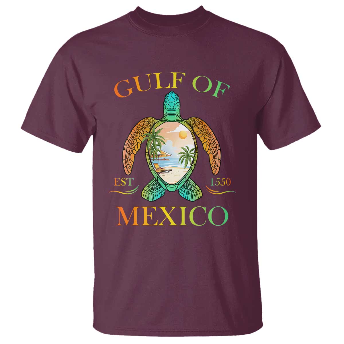 Gulf Of America Est 2025 T Shirt Funny Turtle Beach Vibe