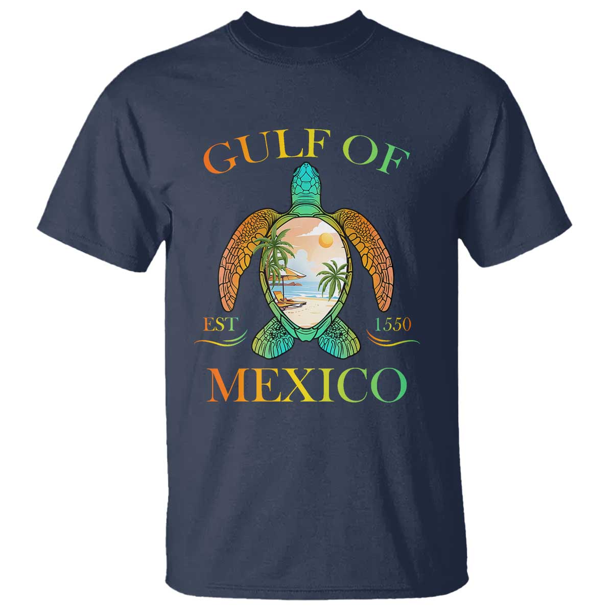 Gulf Of America Est 2025 T Shirt Funny Turtle Beach Vibe