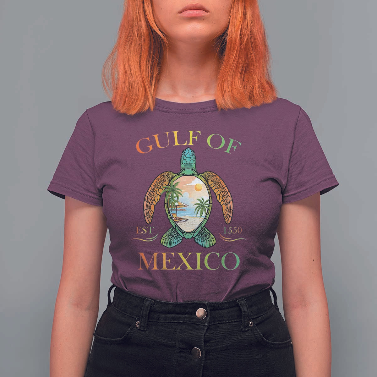 Gulf Of America Est 2025 T Shirt For Women Funny Turtle Beach Vibe