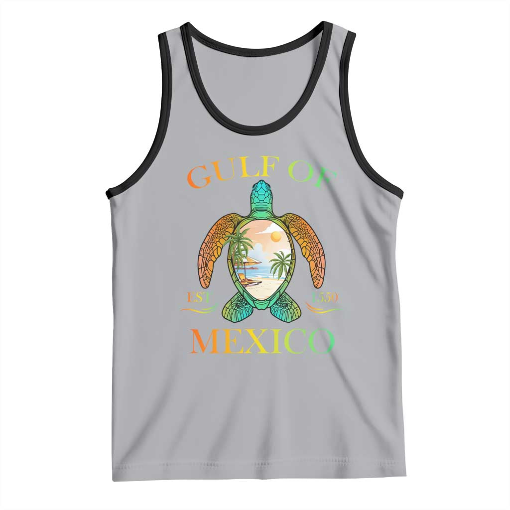Gulf Of America Est 2025 Tank Top Funny Turtle Beach Vibe
