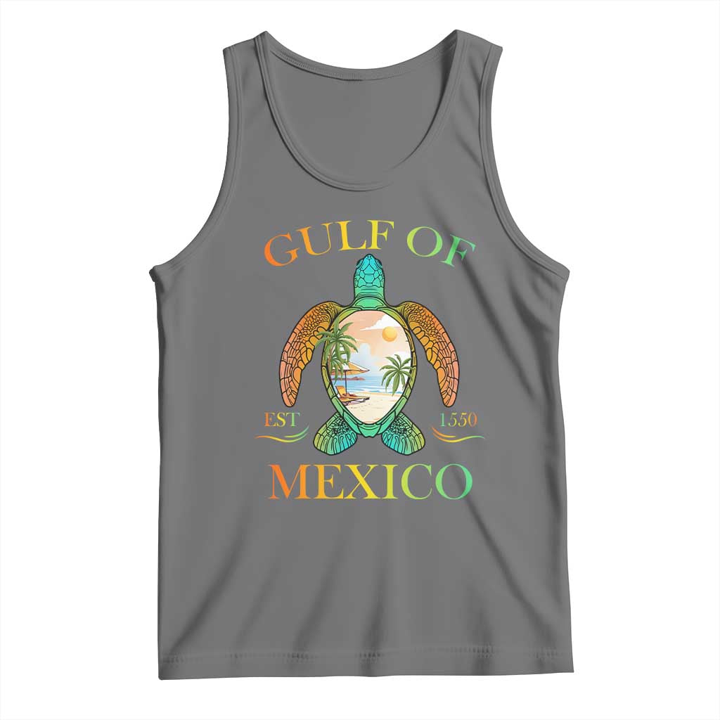 Gulf Of America Est 2025 Tank Top Funny Turtle Beach Vibe
