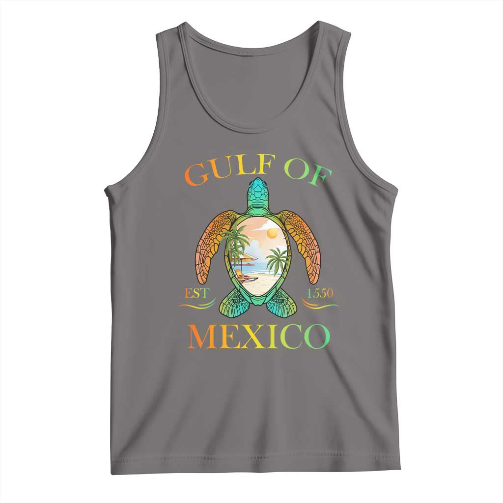 Gulf Of America Est 2025 Tank Top Funny Turtle Beach Vibe
