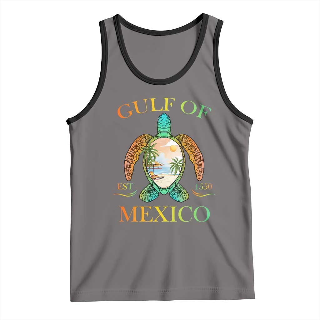 Gulf Of America Est 2025 Tank Top Funny Turtle Beach Vibe