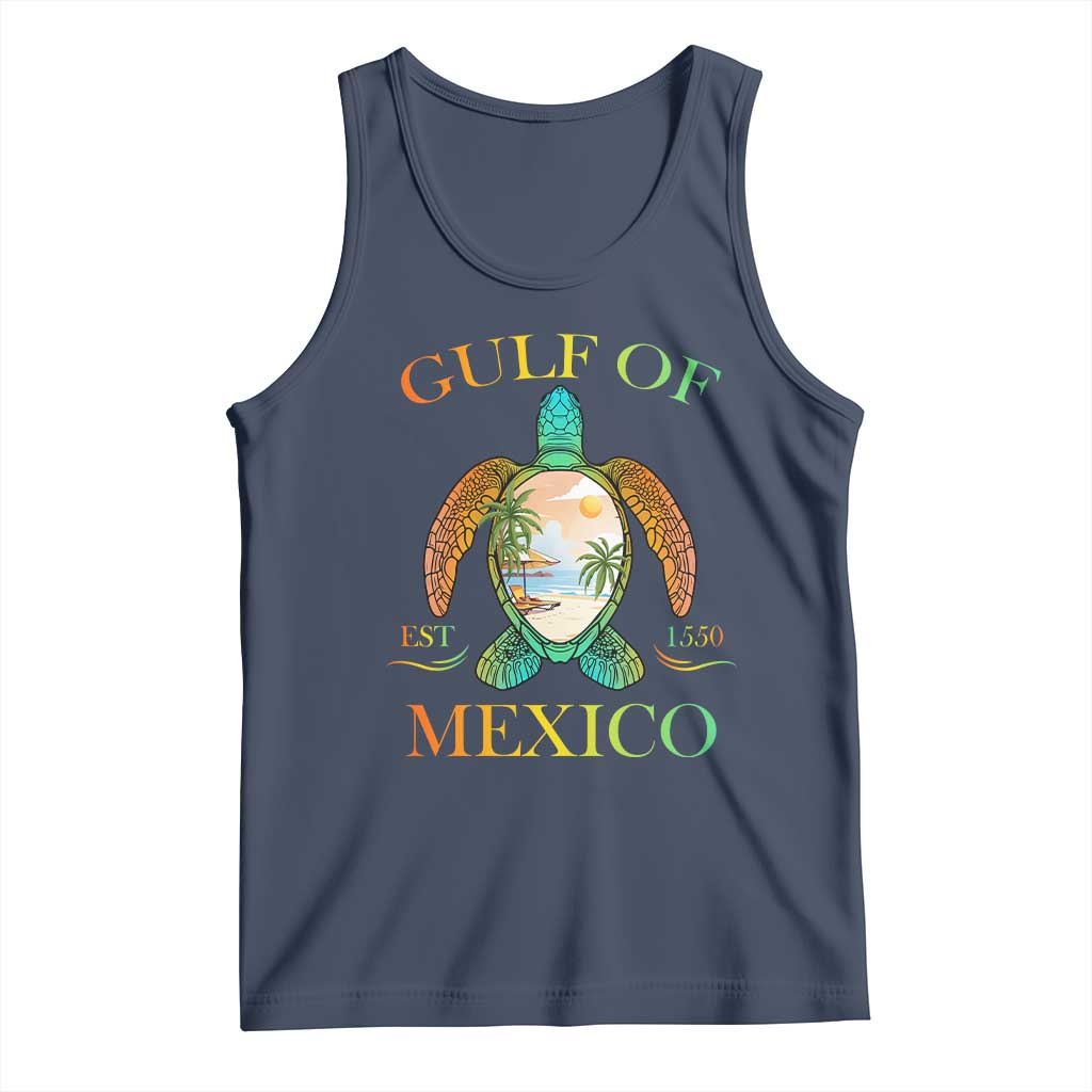 Gulf Of America Est 2025 Tank Top Funny Turtle Beach Vibe