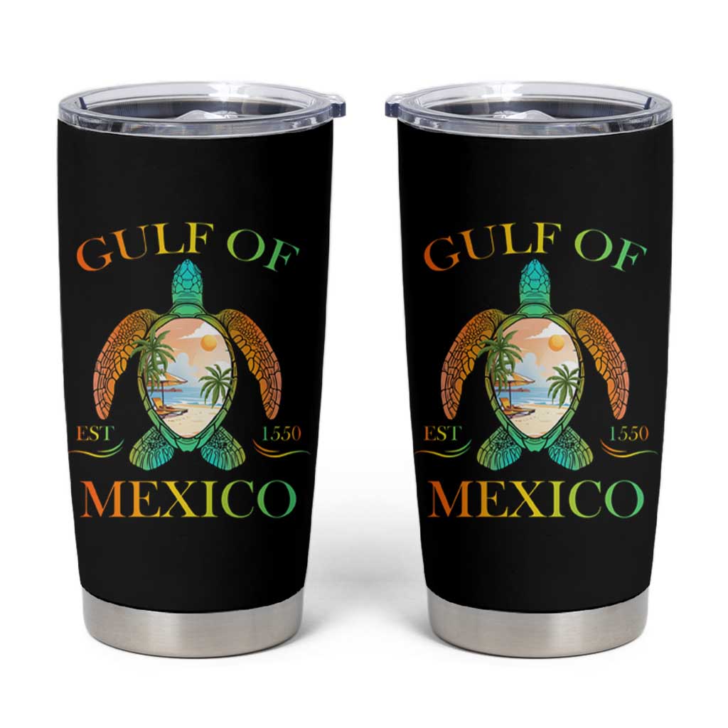 Gulf Of America Est 2025 Tumbler Cup Funny Turtle Beach Vibe